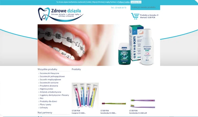 Design der Website Dental Store