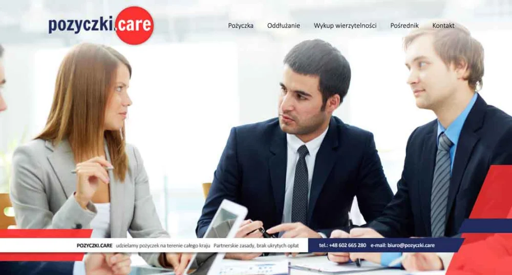 Projekt der Website des Pflegedarlehens