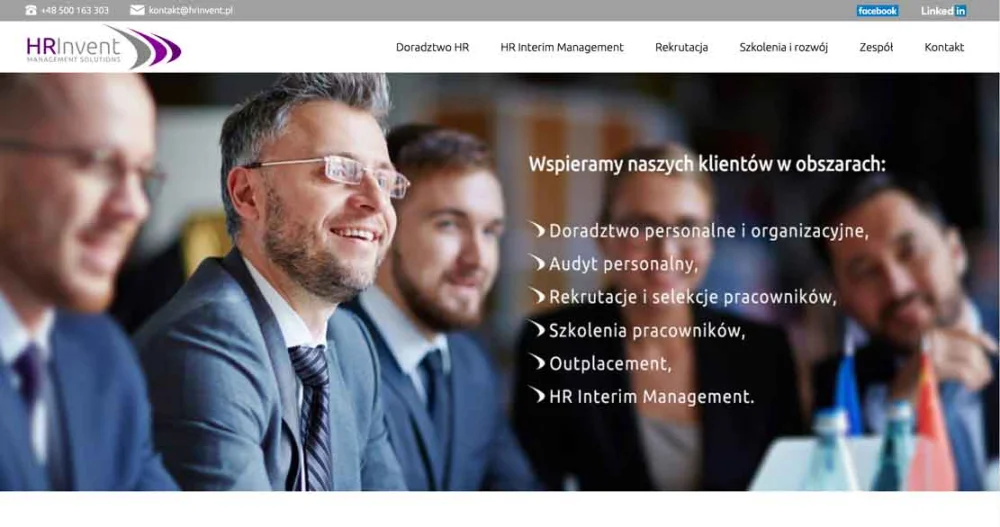 Projekt der Website hrinvent.pl
