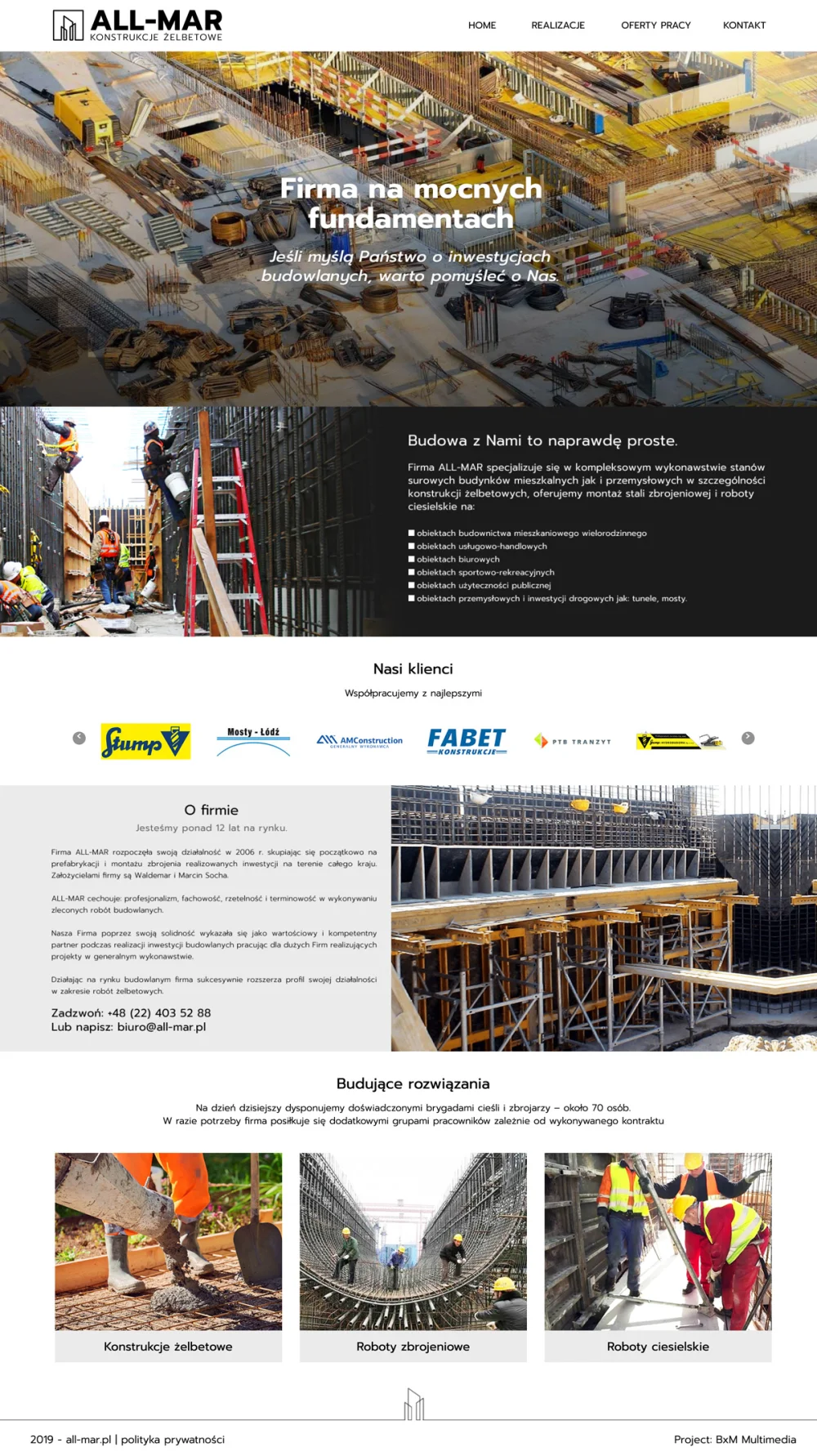 Projekt der Website all-mar.pl