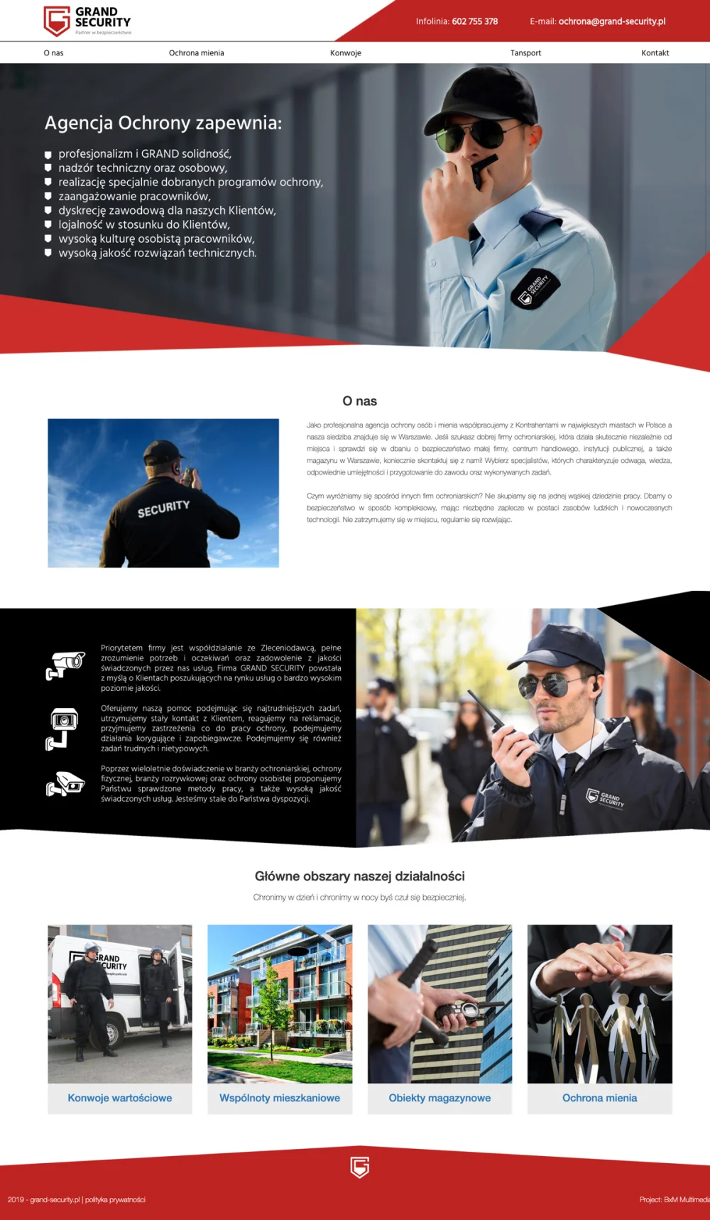 Projekt der Website grand-security.pl