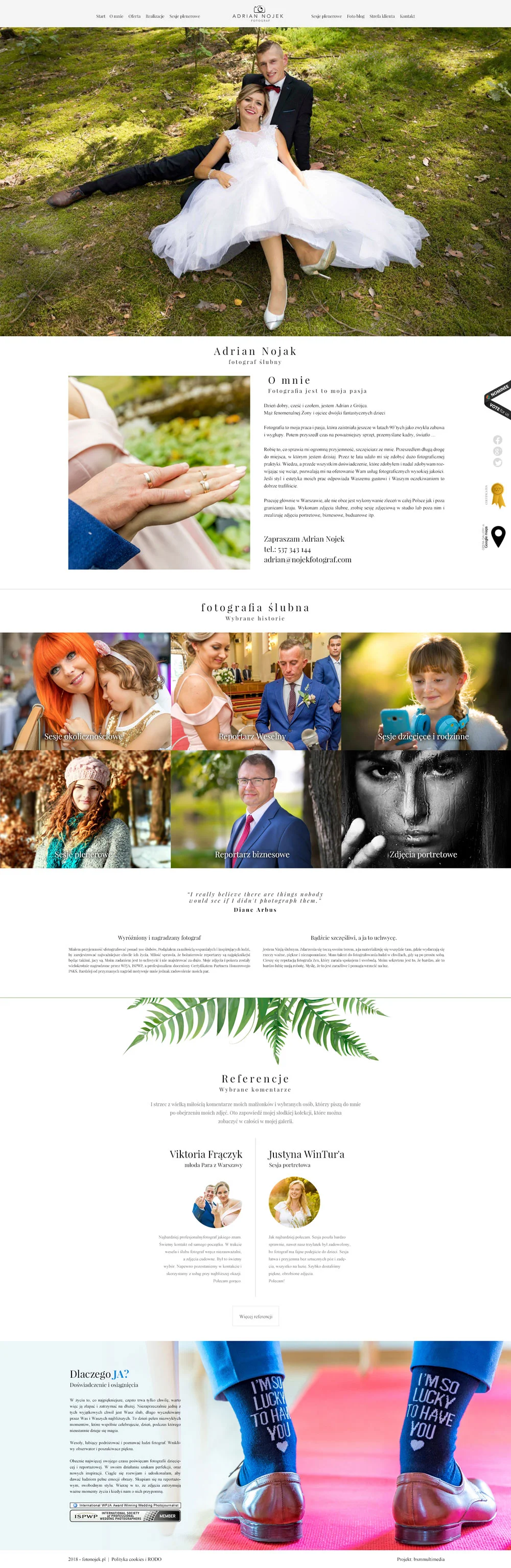 Projekt der Website nojekfotograf.pl