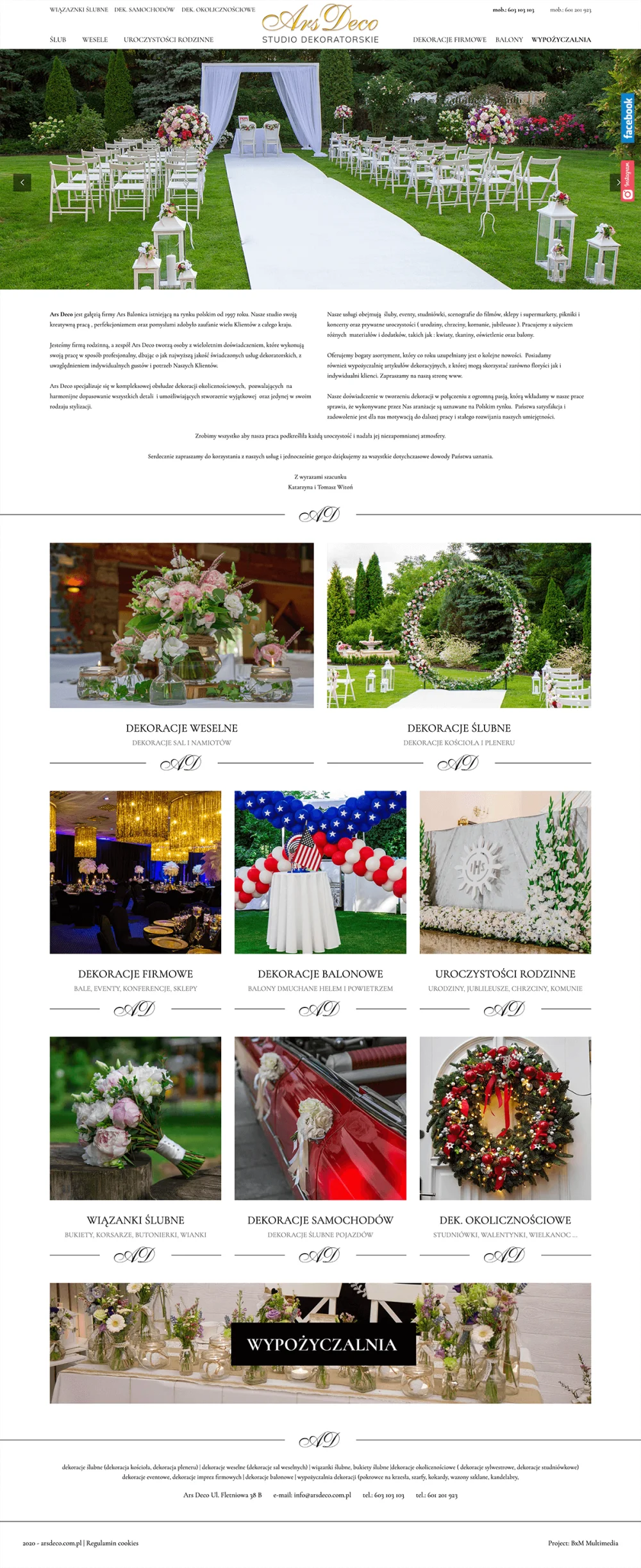Projekt der Website arsdeco.com.pl