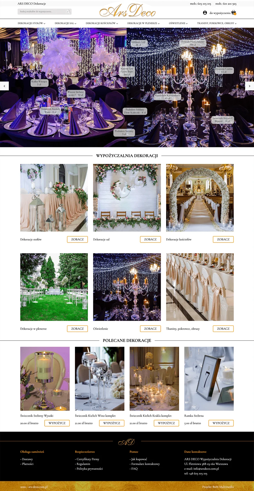 Projektwebsite rental.arsdeco.com.pl