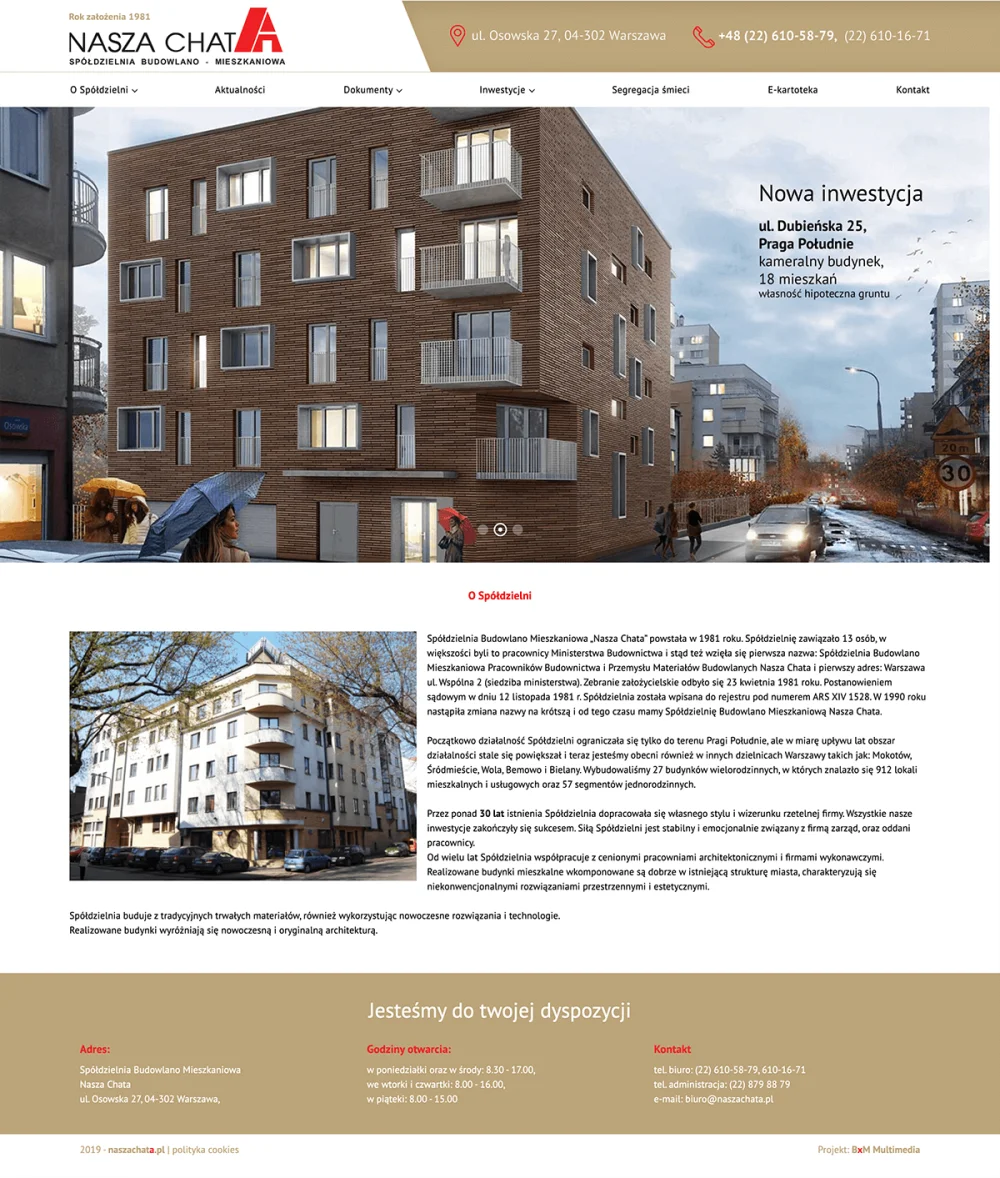 Projekt der Website naschata.pl
