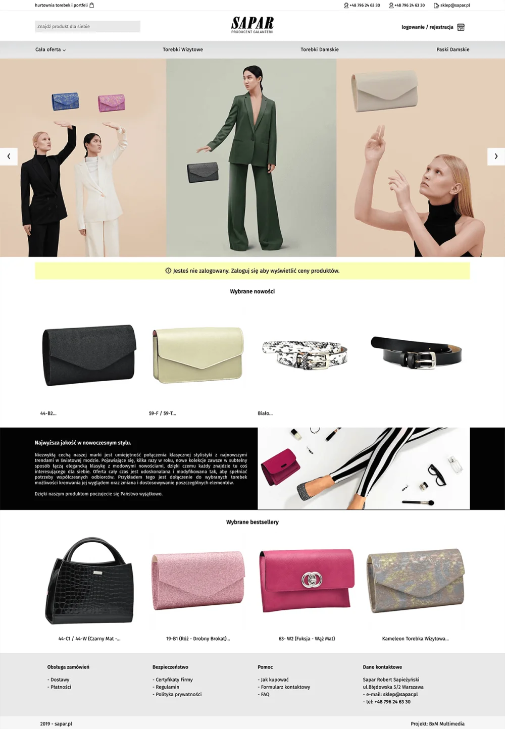 Projekt der Website sapar.pl