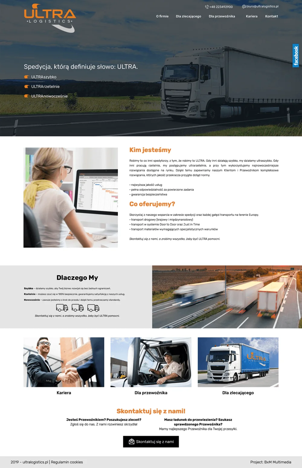Projekt der Website ultralogistics.pl