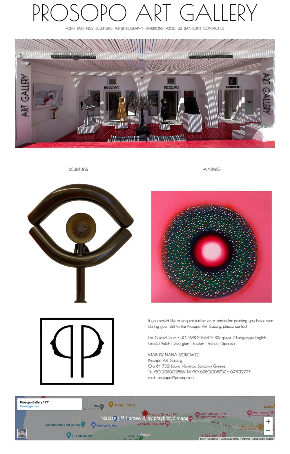 Prosopo Galerie Website Design