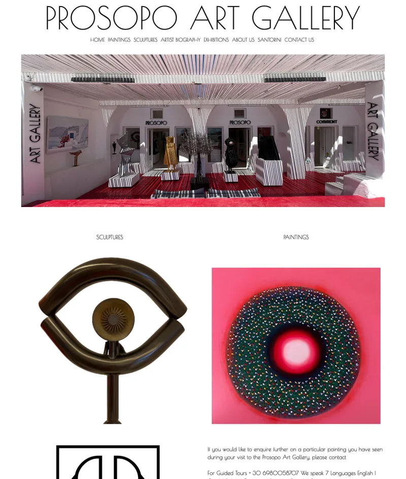 Prosopo Galerie Website Design