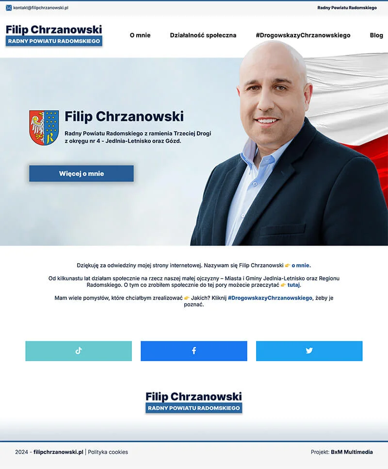Projekt der Website Filip Chrzanowski