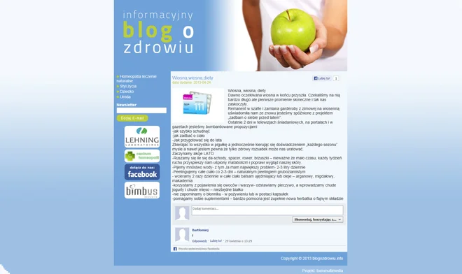 Projekt des Blogs health website.info
