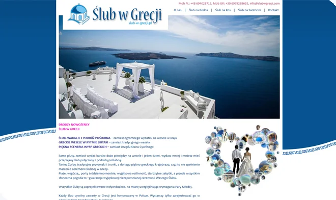 Projekt der Website wedding-in-greece.pl