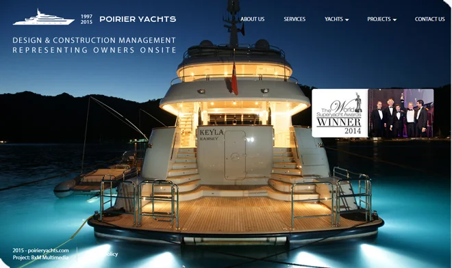 Design der Website von Poirier Yachts