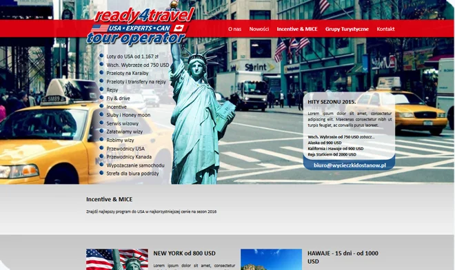 Projekt der Website des triptunow.pl