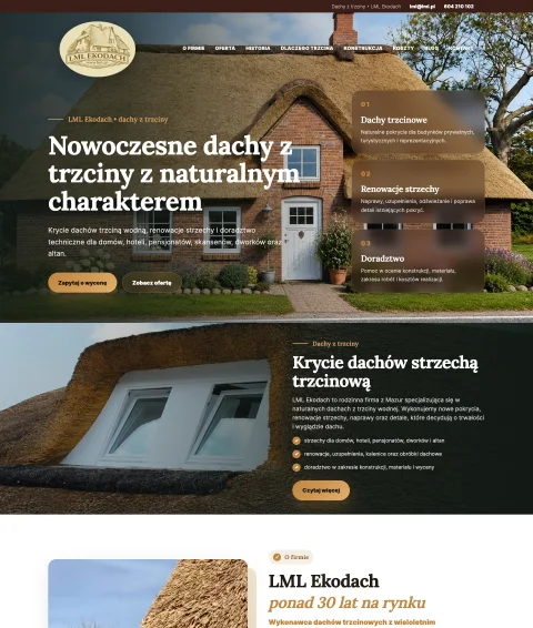 BXM-Projekt: LML Ekodach, Website-Vorschau