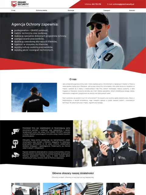 BXM-Projekt: Grand Security, Website-Vorschau