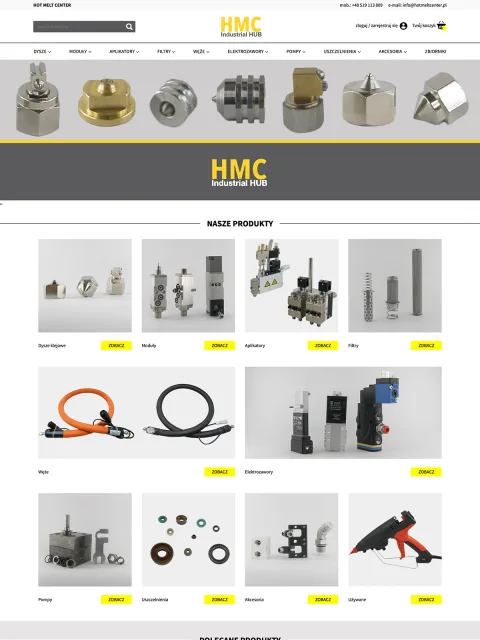 BXM-Projekt: Hot Melt Center, Website-Vorschau