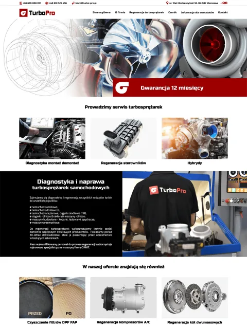 BXM-Projekt: Turbo Pro, Website-Vorschau