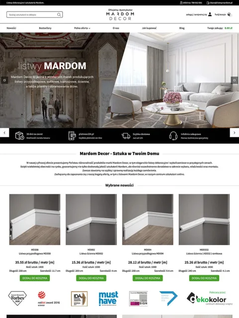 BXM-Projekt: Listwy Mardom, Website-Vorschau
