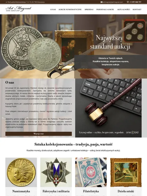 BXM-Projekt: Art Magnat, Website-Vorschau