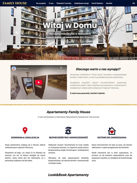 BXM-Projekt: Family House, Website-Vorschau