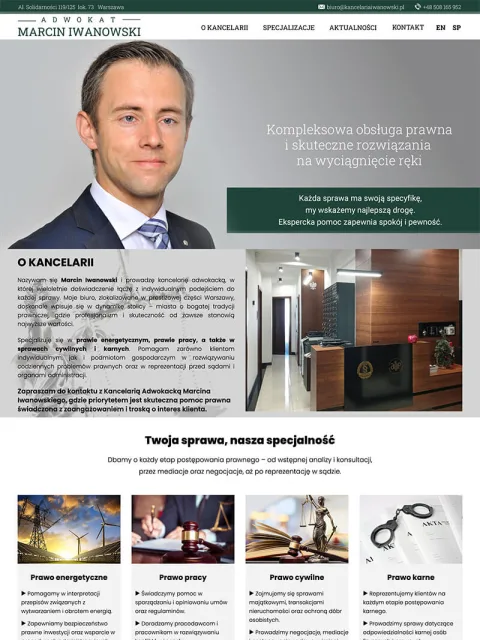 BXM-Projekt: Kancelaria Iwanowski, Website-Vorschau
