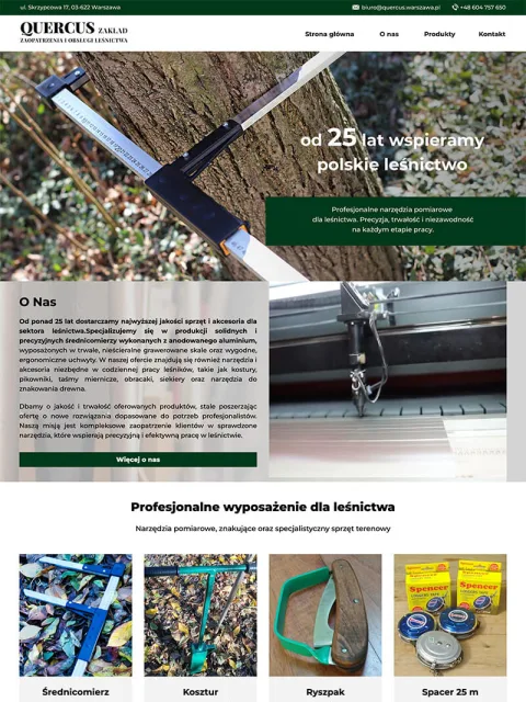 BXM-Projekt: Quercus Warszawa, Website-Vorschau