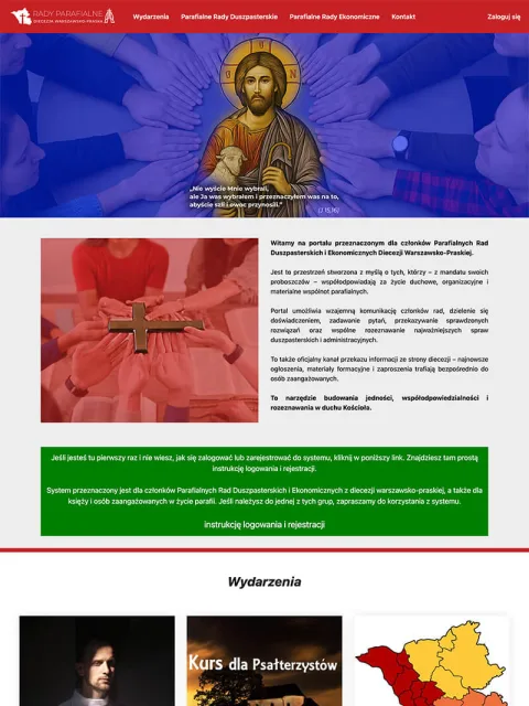 BXM-Projekt: Rady Parafialne, Website-Vorschau